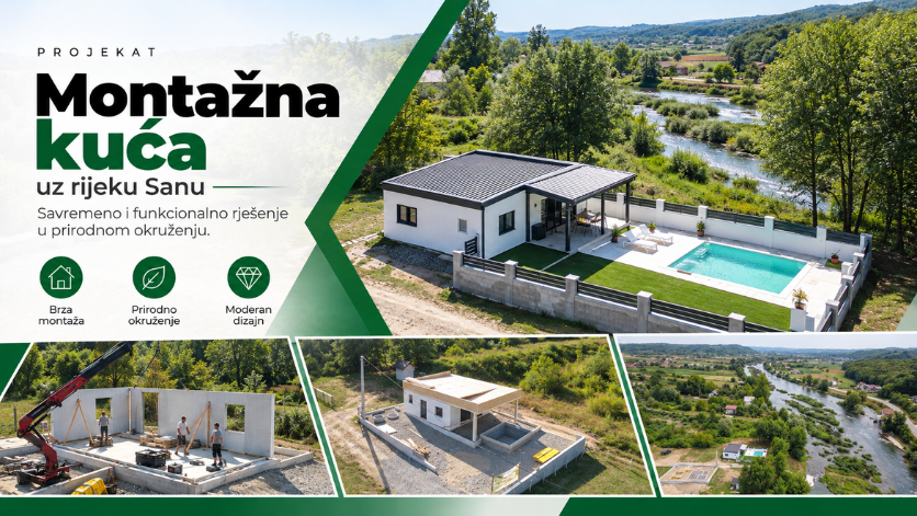 Montažna kuća uz rijeku Sanu